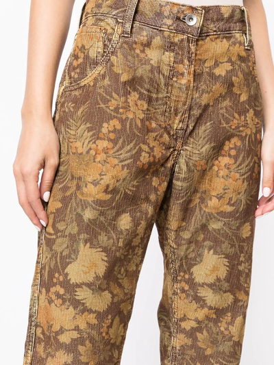 Ymc You Must Create Geanie Floral-print Trousers In Brown