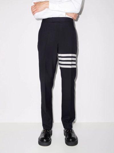 Thom Browne 4 Bar Backstrap Trouser Wide Leg In Blau
