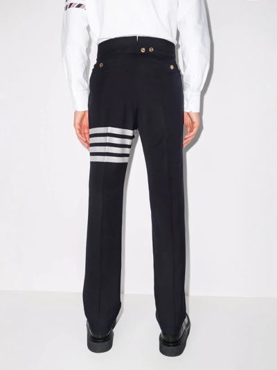 Thom Browne 4 Bar Backstrap Trouser Wide Leg In Blau