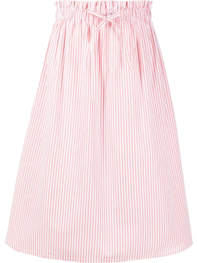 Woolrich Patchwork Stripe-print Midi Skirt In Blau