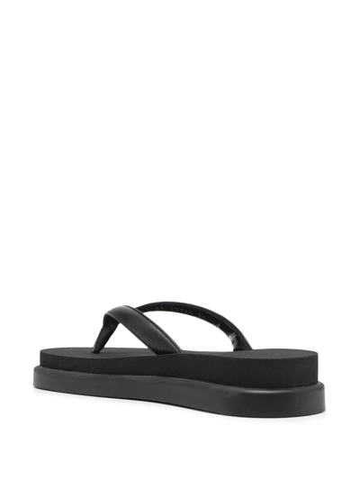 Shop Gianvito Rossi Flatform-sole Thong-strap Flip Flops In Schwarz