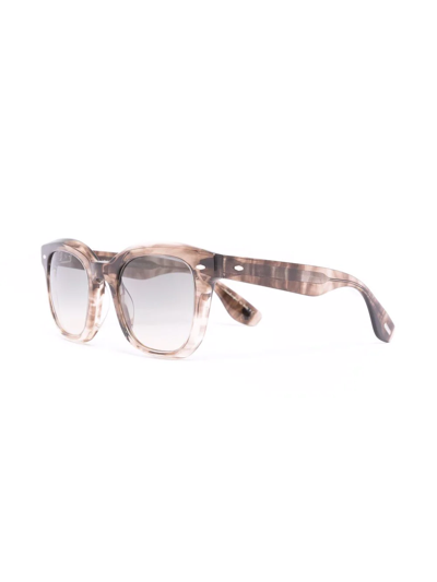 Shop Oliver Peoples Transparent Square-frame Sunglasses In Brown