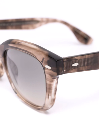 Shop Oliver Peoples Transparent Square-frame Sunglasses In Brown