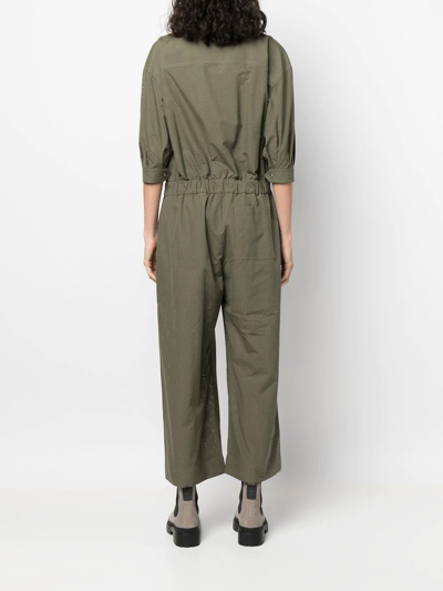 Brunello Cucinelli Perforated Straight-leg Jumpsuit In Grün