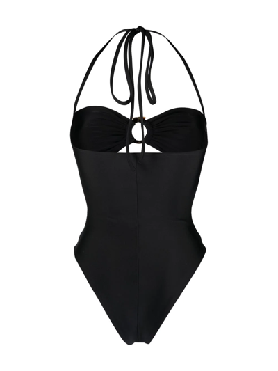 Shop Giuseppe Di Morabito Ring-embellished Cut-out Swimsuit In Black