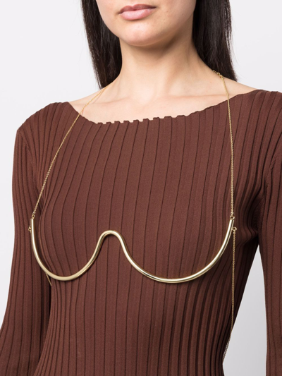 Shop Cult Gaia Bra-cup Chain Necklace In Gold