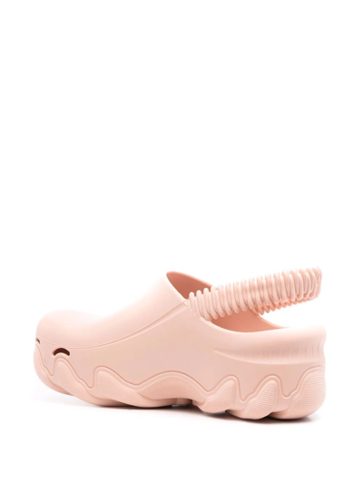 Shop Gcds Ibex Logo-embossed Slingback Clogs In Rosa