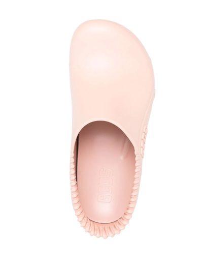 Shop Gcds Ibex Logo-embossed Slingback Clogs In Rosa