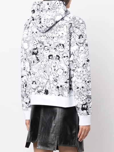 Shop Dsquared2 Umbrella Sketch Print Hoodie In Weiss