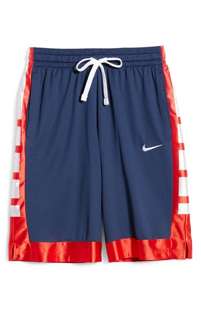 Nike Dri-fit Elite Stripe Basketball Shorts In Midnight Navy/university  Red/white | ModeSens