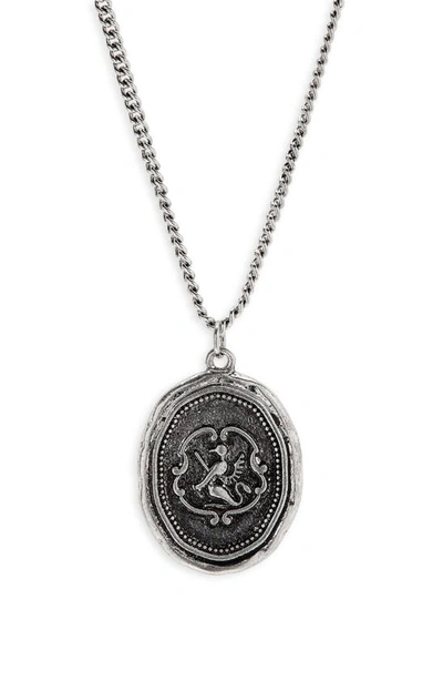 Shop Nordstrom Wax Seal Pendant Necklace In Silver- Griffin