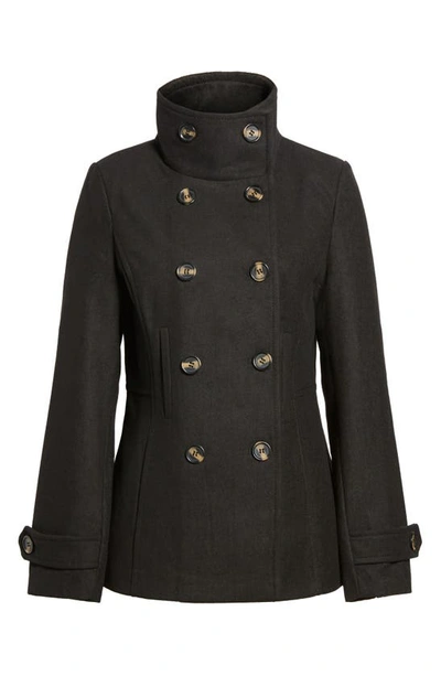 Thread & Supply Double Breasted Peacoat In Black