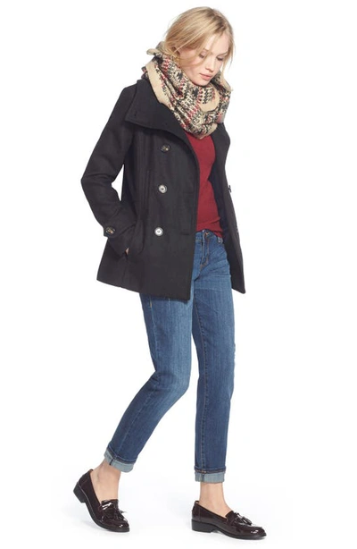 Thread & Supply Double Breasted Peacoat In Black