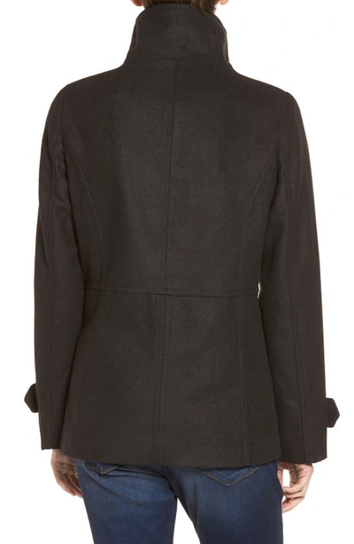Thread & Supply Double Breasted Peacoat In Black
