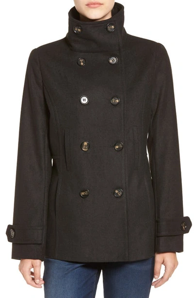 Thread & Supply Double Breasted Peacoat In Black