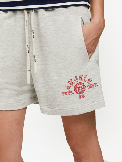 Shop Palm Angels College Logo-print Track Shorts In Grey