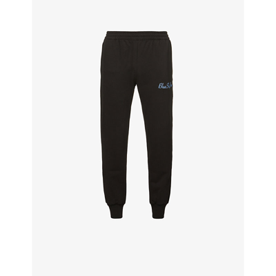 Shop Blue Sky Inn Logo-embroidered Relaxed-fit Cotton-jersey Jogging Bottoms In Black