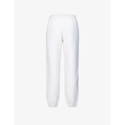 Shop Re/done 80s Tapered High-rise Cotton-fleece Jogging Bottoms In Inside Out Vintage White