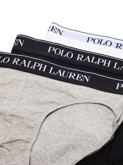 Shop Polo Ralph Lauren Logo-waisband 3-pack Briefs In Black