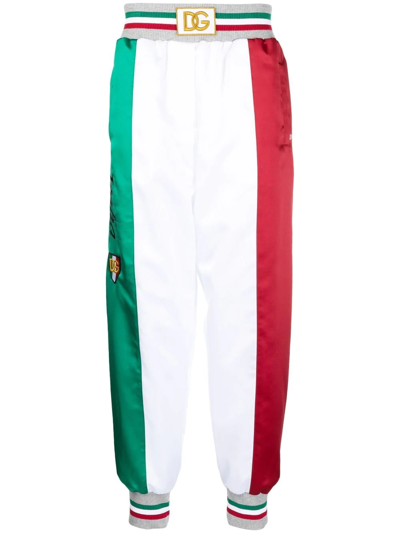Shop Dolce & Gabbana Italia Colour-block Track Trousers In Multicolour