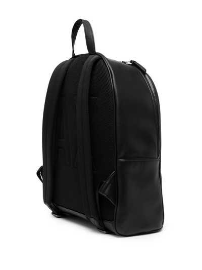 Shop Armani Exchange Ax Man Leather Backpack In Black