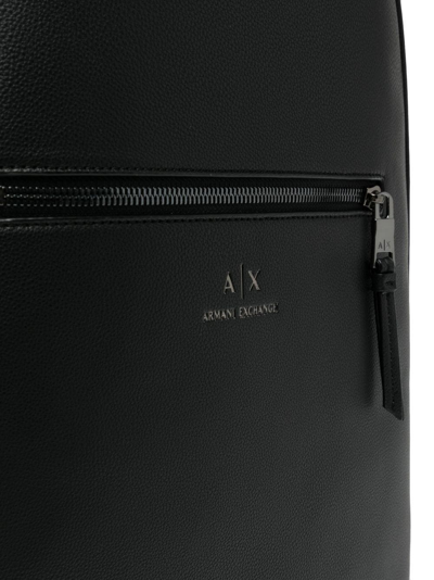 Shop Armani Exchange Ax Man Leather Backpack In Black