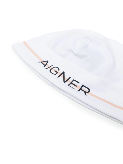 Shop Aigner Logo-stripe Print Hat In White