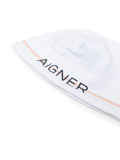 Aigner Logo-stripe Print Hat In White