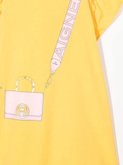 Shop Aigner Bag-print T-shirt Dress In Yellow