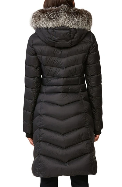 Shop Soia & Kyo Genuine Fox Fur Trim Water Repellent Down Puffer Coat In Black