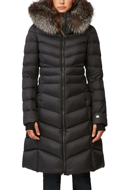 Shop Soia & Kyo Genuine Fox Fur Trim Water Repellent Down Puffer Coat In Black