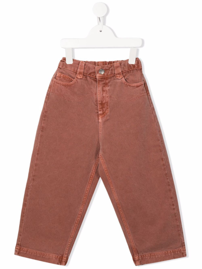 Shop The New Society Straight-leg Washed Jeans In Brown