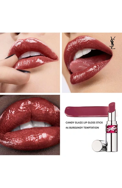 Saint Laurent Candy Glaze Lip Gloss Stick 06 Burgundy Temptation .11 oz/ 3.2 G In 6 Burgundy Temptation
