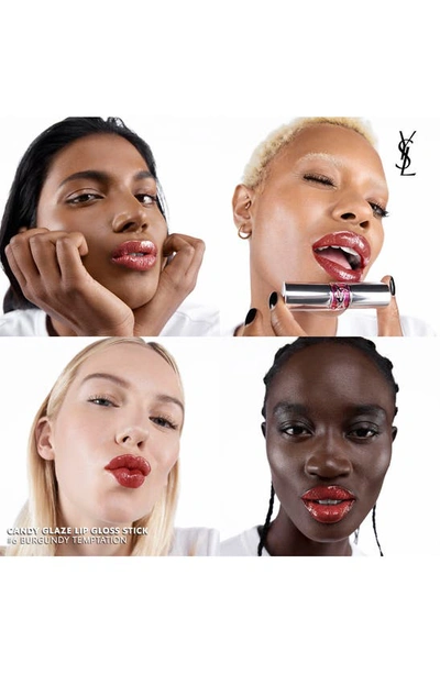 Saint Laurent Candy Glaze Lip Gloss Stick 06 Burgundy Temptation .11 oz/ 3.2 G In 6 Burgundy Temptation