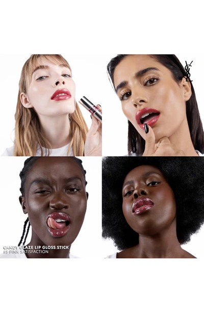 Saint Laurent Candy Glaze Lip Gloss Stick 05 Pink Satisfaction .11 oz/ 3.2 G In 5 Pink Satisfaction