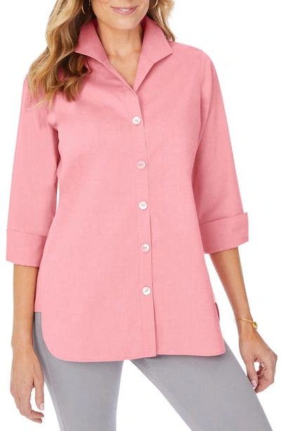 Shop Foxcroft Pandora Non-iron Cotton Shirt In Rose Blossom