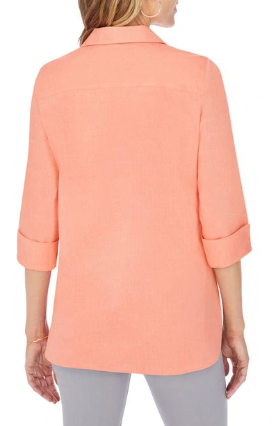 Shop Foxcroft Pandora Non-iron Cotton Shirt In Peach Sorbet