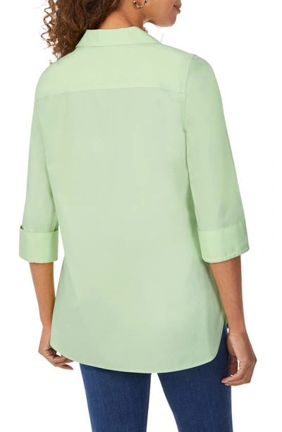 Foxcroft Pandora Non-iron Cotton Shirt In Sage Garden