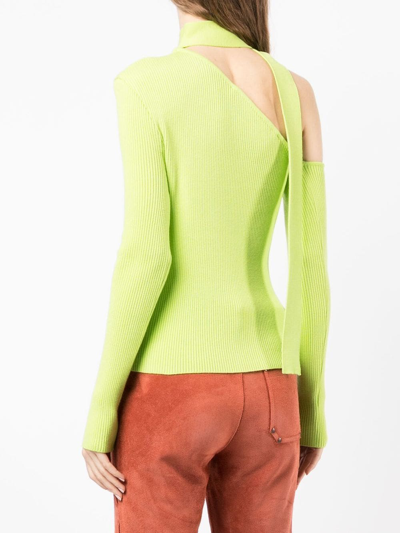 Shop Andersson Bell Conny Scar Neck Tight Knit Top In Green