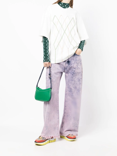 Andersson Bell Argyle String Embroidery Oversize T-shirt In White