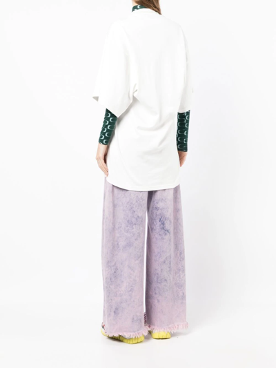 Andersson Bell Argyle String Embroidery Oversize T-shirt In White