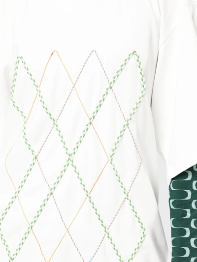 Andersson Bell Argyle String Embroidery Oversize T-shirt In White