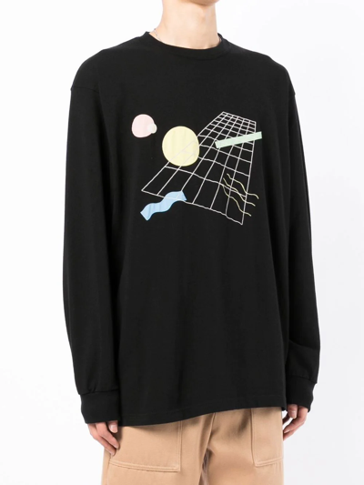 Shop Undercover Graphic Embroidered Sweatshirt In Black