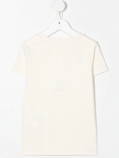 Tommy Hilfiger Junior Logo-print Cotton T-shirt In Neutrals