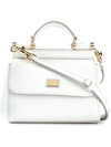 Dolce & Gabbana Dolce&gabbana Medium Sicily Bag In Dauphine Print Leathe In Bianco