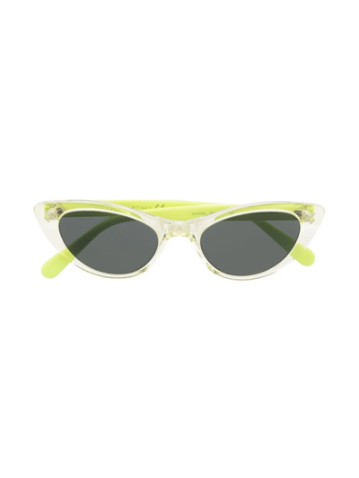 Shop Stella Mccartney Cat-eye Transparent Sunglasses In Yellow