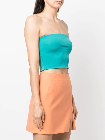 Shop The Andamane Gwen Cropped Bandeau Top In Blue