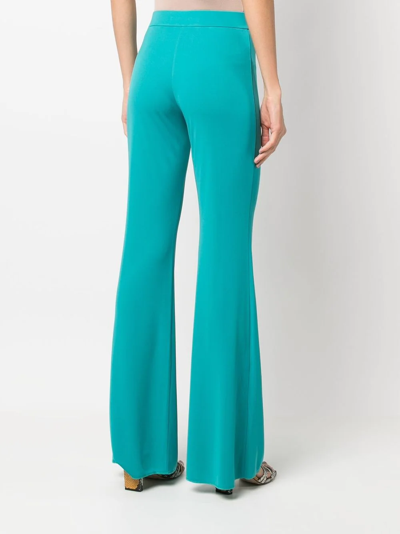 The Andamane Turquoise Gaia Flared Pants In Blue
