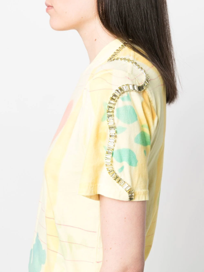 Shop Collina Strada Mix-print Organic-cotton T-shirt In Yellow