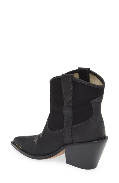 Shop Dolce Vita Nashe Western Bootie In Black Leather